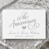 Elegant Script 60th Diamond Wedding Anniversary ゲストブック