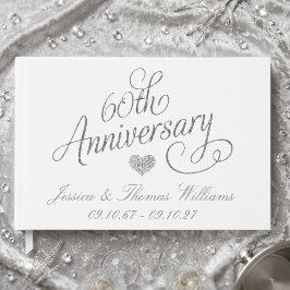 Elegant Script 60th Diamond Wedding Anniversary ゲストブック