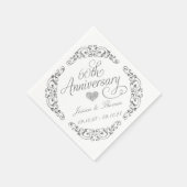 Elegant Script 60th Diamond Wedding Anniversary スタンダードカクテルナプキン (角)