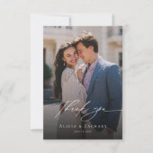 Elegant script and modern photo サンキューカード (正面)