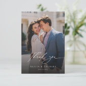 Elegant script and modern photo サンキューカード (スタンド正面)