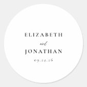 Elegant Script and Serif Wedding ラウンドシール (正面)