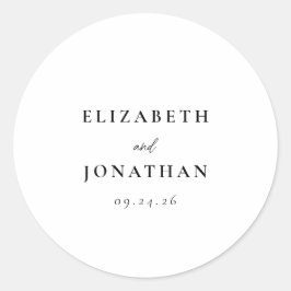 Elegant Script and Serif Wedding ラウンドシール