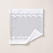 Elegant Script and Stylish Horses on Silver Gray バスタオルセット (ウォッシュタオル)