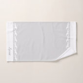 Elegant Script and Stylish Horses on Silver Gray バスタオルセット (ハンドタオル)