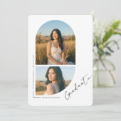 Elegant Script Arch Photo Collage Graduation 案内状 (スタンド正面)