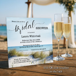 Elegant Script Beach Bridal Shower 招待状