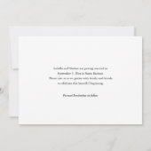 Elegant Script Black and White Photo Wedding セーブザデート (裏面)