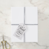 Elegant Script Black & White Baby Shower Favor ギフトタグ (より糸付き)