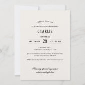 Elegant Script Black & White Photo Funeral 招待状 (裏面)