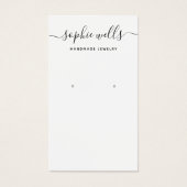 Elegant Script Black White QR Code Earring Display (正面)