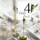 Elegant Script Black & White Reception Table Card テーブルナンバー