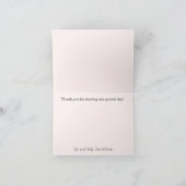 Elegant Script Blush Floral Wedding Thank You サンキューカード (内部)