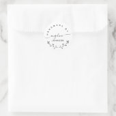 Elegant Script Botanical ハンドメイド ラウンドシール (バッグ)