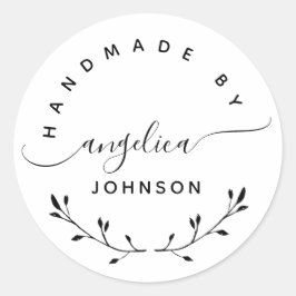 Elegant Script Botanical ハンドメイド ラウンドシール