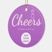 Elegant Script Boutique Logo Ornament セラミックオーナメント (左)