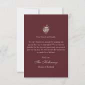 Elegant Script Burgundy Red Flat Thank You Card サンキューカード (裏面)