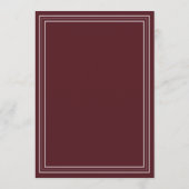Elegant Script Burgundy Red Formal Wedding 招待状 (裏面)