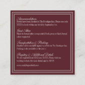 Elegant Script Burgundy Red Formal Wedding Details エンクロージャーカード (正面)