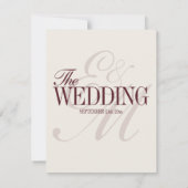 Elegant Script Burgundy Red Formal Wedding Details 出欠カード (裏面)