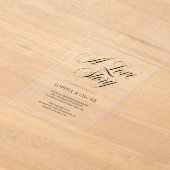  Elegant Script Calligraphy | A Love Story Modern アクリル招待状 (レイダウン)