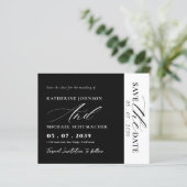 Elegant Script Calligraphy & QR Code Save The Date (スタンド正面)
