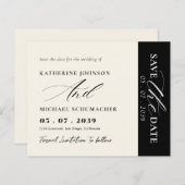 Elegant Script Calligraphy & QR Code Save The Date (正面/裏面)