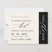 Elegant Script Calligraphy & QR Code Save The Date (正面)