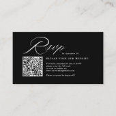 Elegant Script Calligraphy & QR Code Wedding RSVP  エンクロージャーカード (正面)