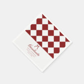 Elegant Script Checkered Coquette Graduation Party スタンダードカクテルナプキン (角)