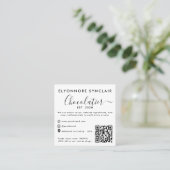 Elegant Script Chocolatier Brand Photo QR Code コーリングカード (スタンド正面)
