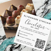 Elegant Script Chocolatier Brand Photo QR Code コーリングカード