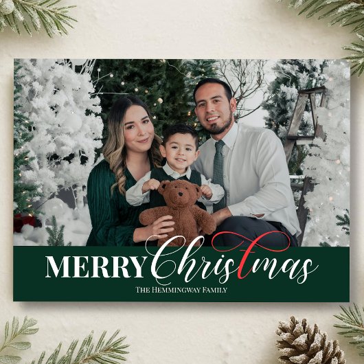 Elegant Script Christian Christmas Photo シーズンカード