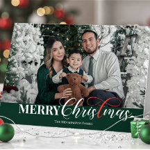 Elegant Script Christian Christmas Photo Folded 