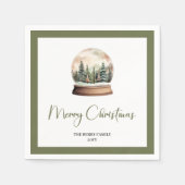 Elegant Script Christmas Ball Custom Name Napkins スタンダードカクテルナプキン (正面)