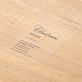 Elegant Script Christmas Dinner アクリル招待状 (レイダウン)