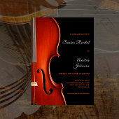 Elegant Script Classy Music Senior Recital 招待状