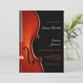 Elegant Script Classy Music Senior Recital 招待状 (スタンド正面)