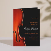 Elegant Script Classy Music Senior Recital Program 招待状