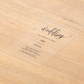 Elegant Script Clear Acrylic Wedding Invitation アクリル招待状 (レイダウン)