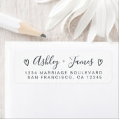 Elegant Script Couple Return Address Label ラベル (インサイチュ)