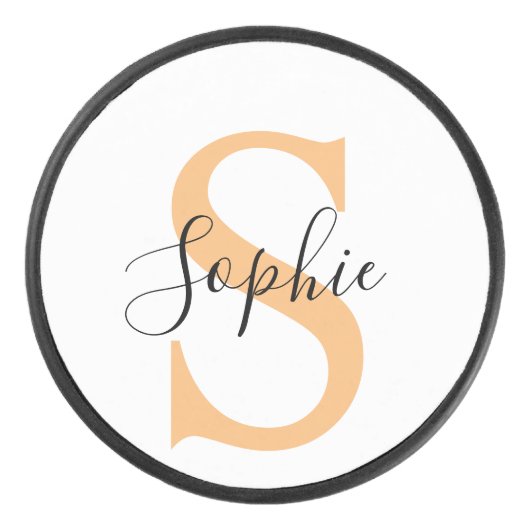 Elegant Script Custom Name Personalized Gift アイスホッケーパック (正面)