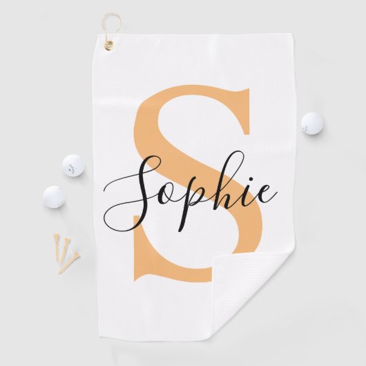 Elegant Script Custom Name Personalized Gift ゴルフタオル (インサイチュ)