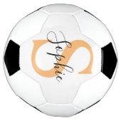 Elegant Script Custom Name Personalized Gift サッカーボール (回転)