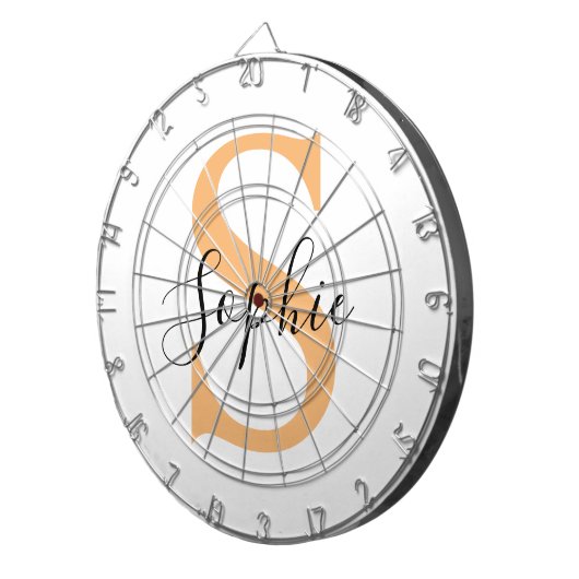 Elegant Script Custom Name Personalized Gift ダーツボード (正面右)