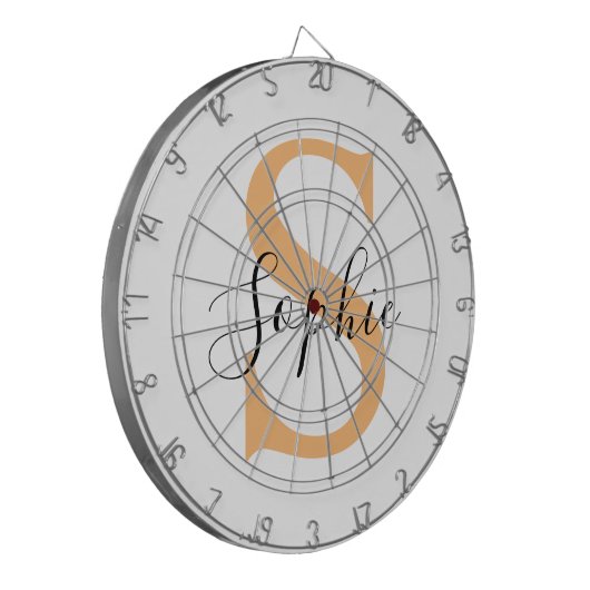 Elegant Script Custom Name Personalized Gift ダーツボード (正面左)