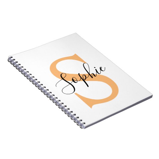 Elegant Script Custom Name Personalized Gift ノートブック (右側)