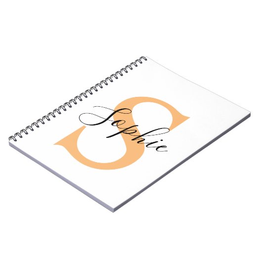 Elegant Script Custom Name Personalized Gift ノートブック (左側)