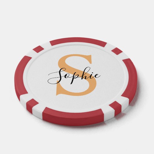 Elegant Script Custom Name Personalized Gift ポーカーチップ (シングル)