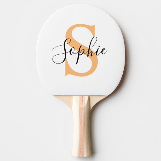 Elegant Script Custom Name Personalized Gift 卓球ラケット (正面)